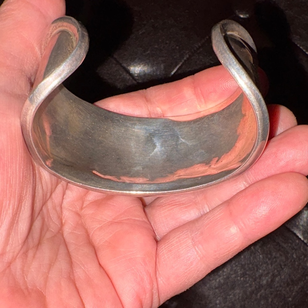 Southwestern Navajo Turquoise and Silver 925 Women's Cuff Bracelet - Picture 9 of 10